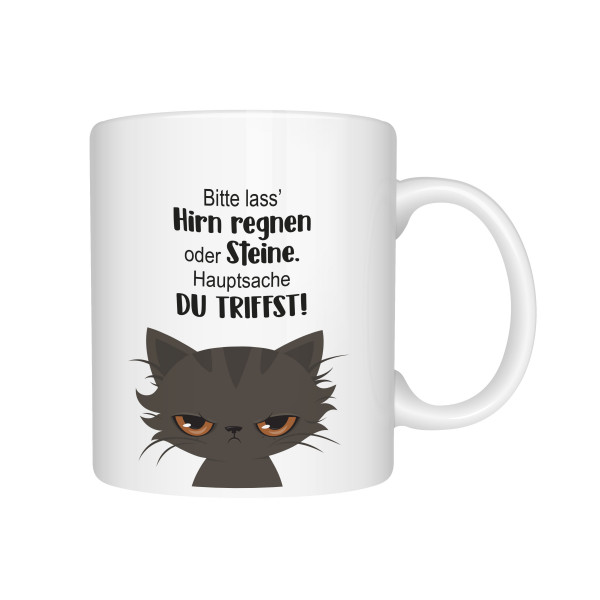 Tasse Katze Lass Hirn regnen 1