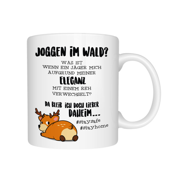 Spruchtasse Joggen im Wald 1